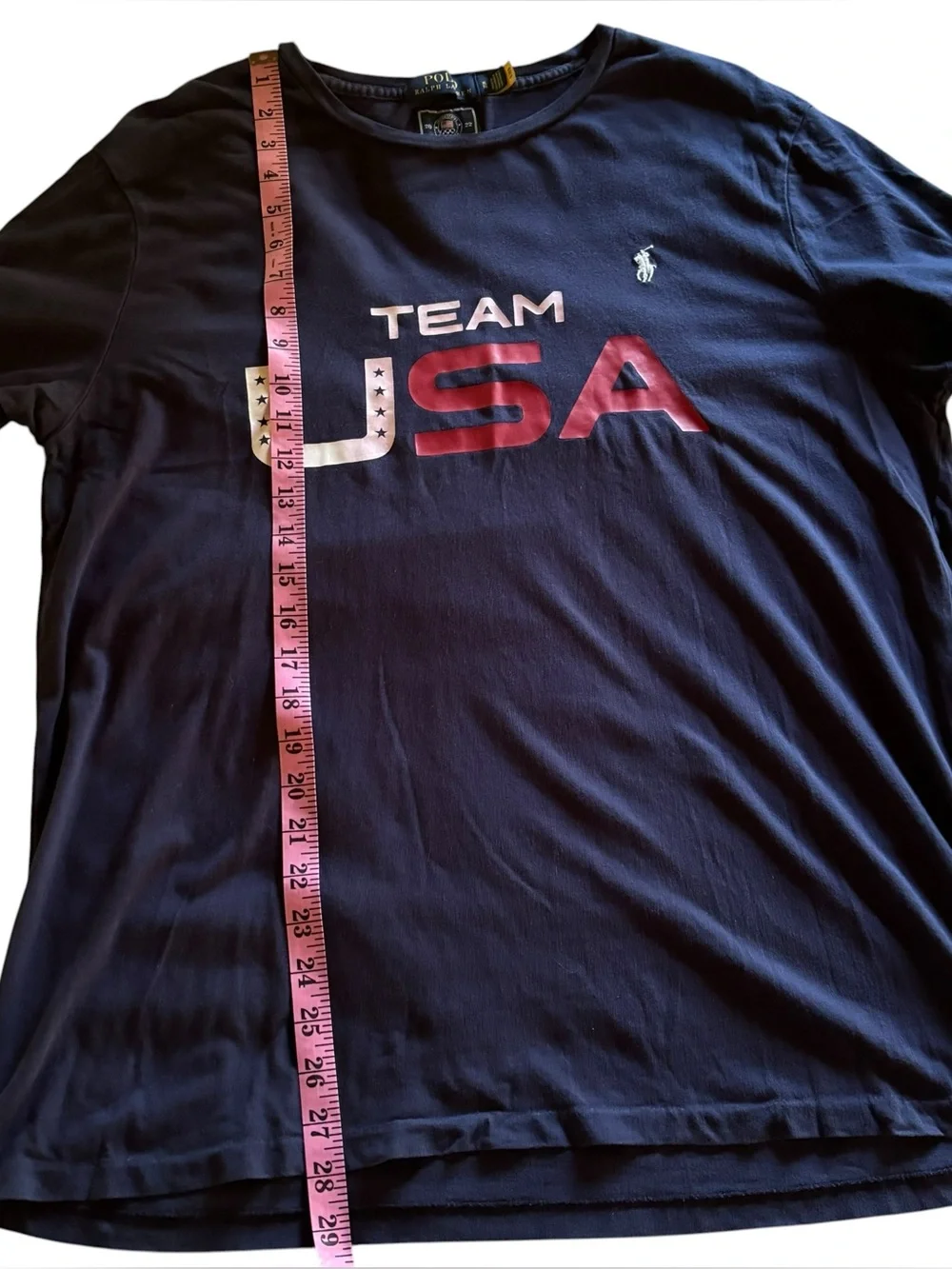 POLO Ralph Lauren Team USA Olympics 2022 T shirt Navy Blue XL Cotton Collectible